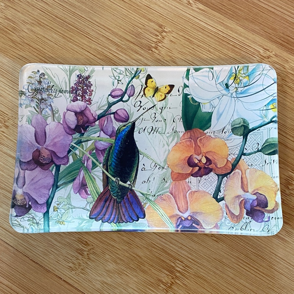 Michel Design Works Floral Hummingbird Decorative Soap Tray